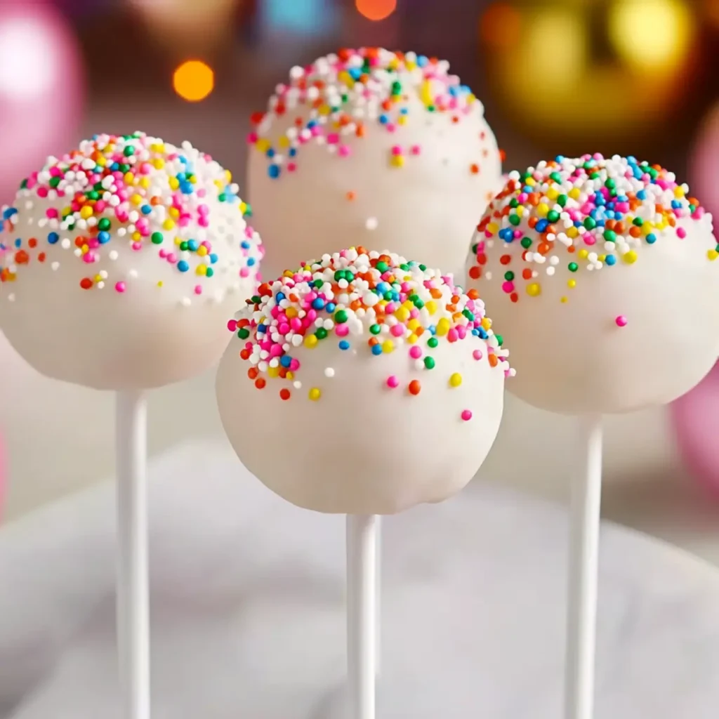 Delicious New Year Confetti Cake Pops