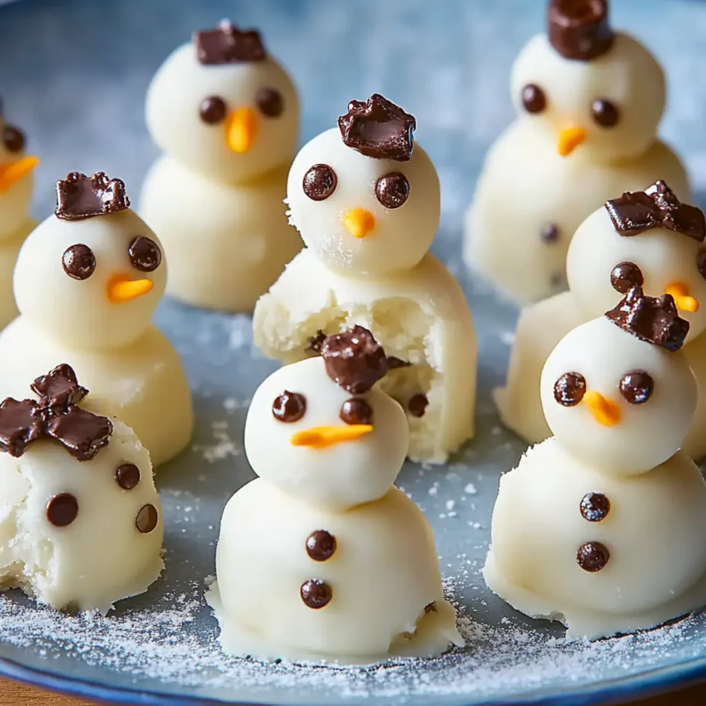 Delicious New Year Cookie Dough Bites: Snowman Treats Recipe