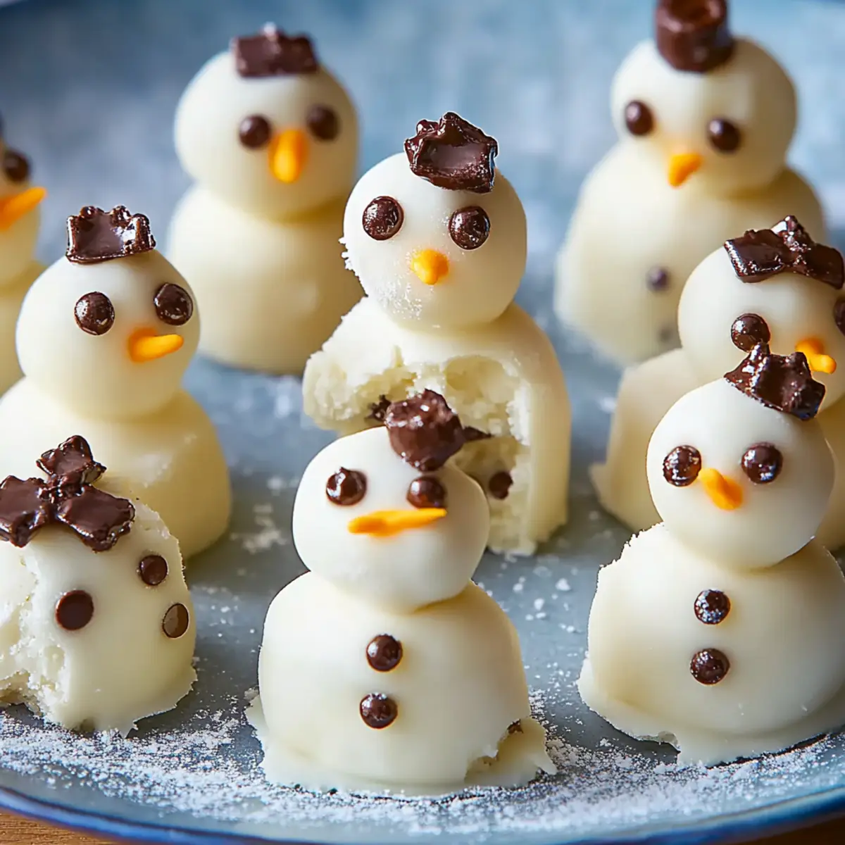 Delicious New Year Cookie Dough Bites: Snowman Treats Recipe