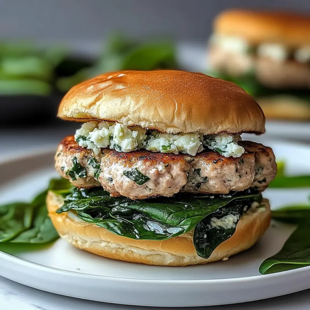 Feta Spinach Turkey Burgers