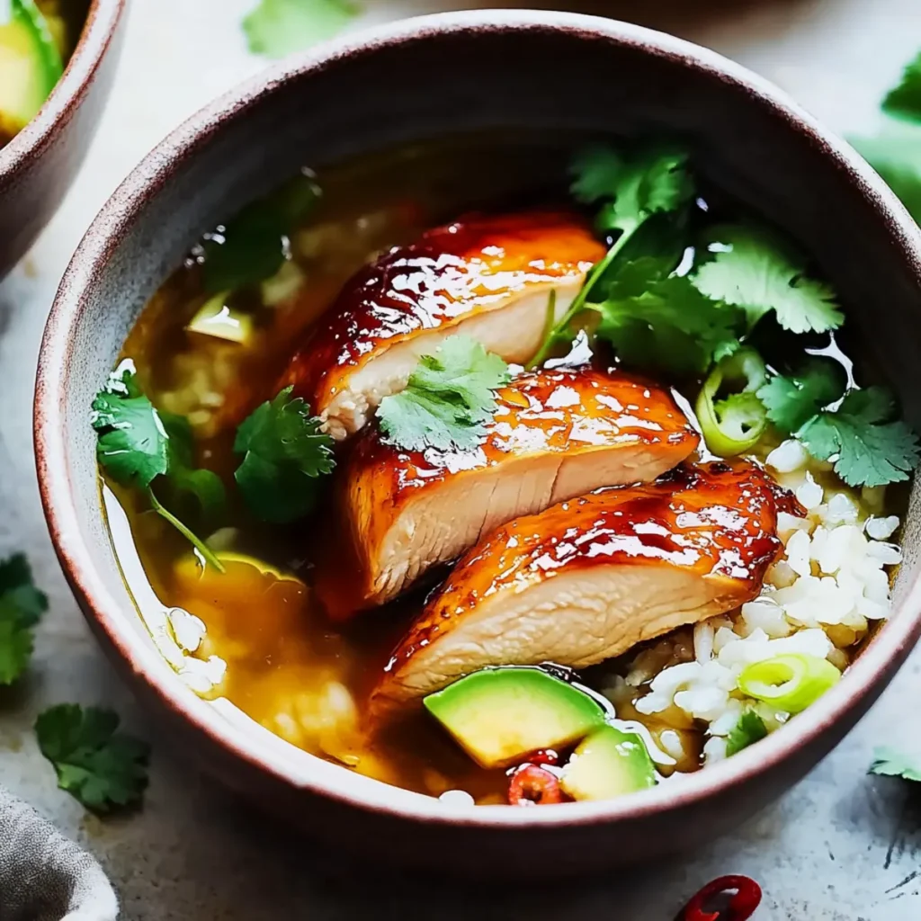 Caramelised Soy Chicken with Rice in Garlic Ginger Broth Recipe