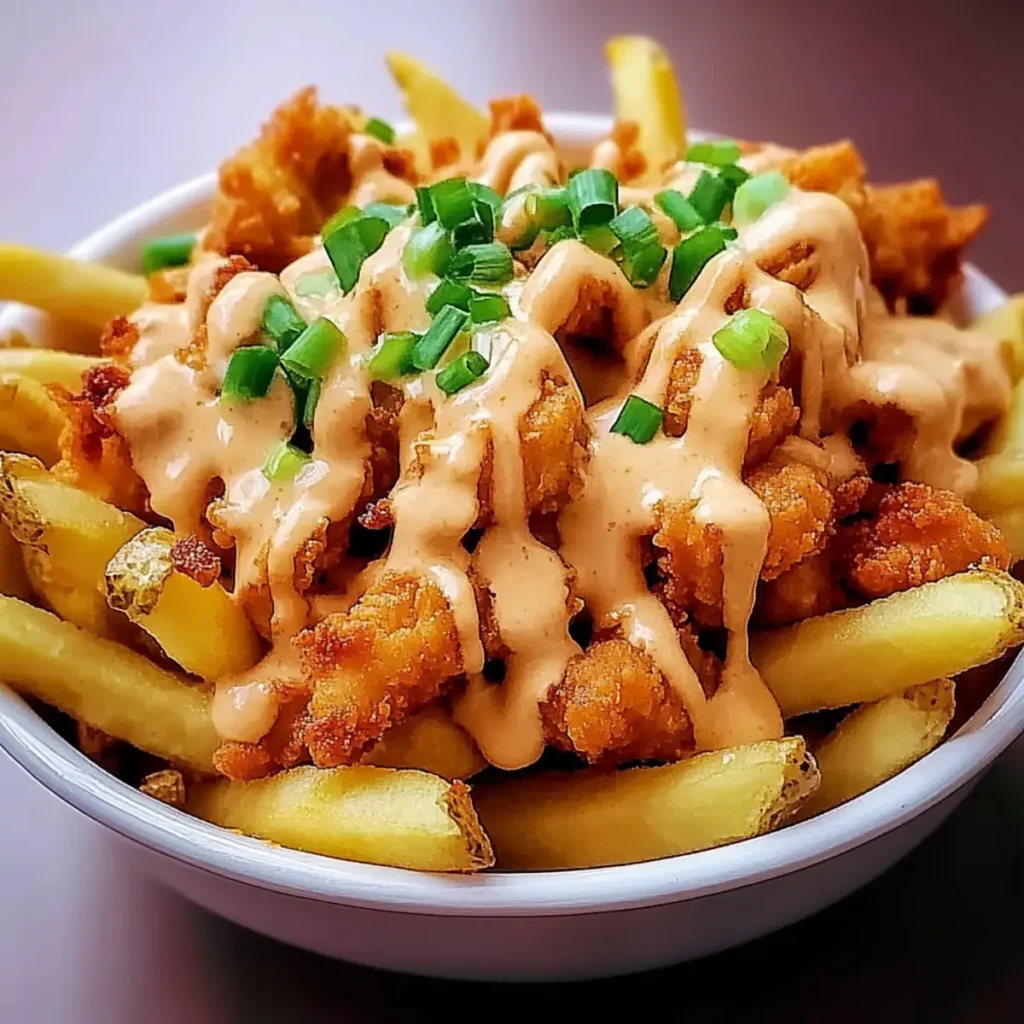 Delicious Loaded Chicken Fries with Creamy Cheese Sauce Recipe