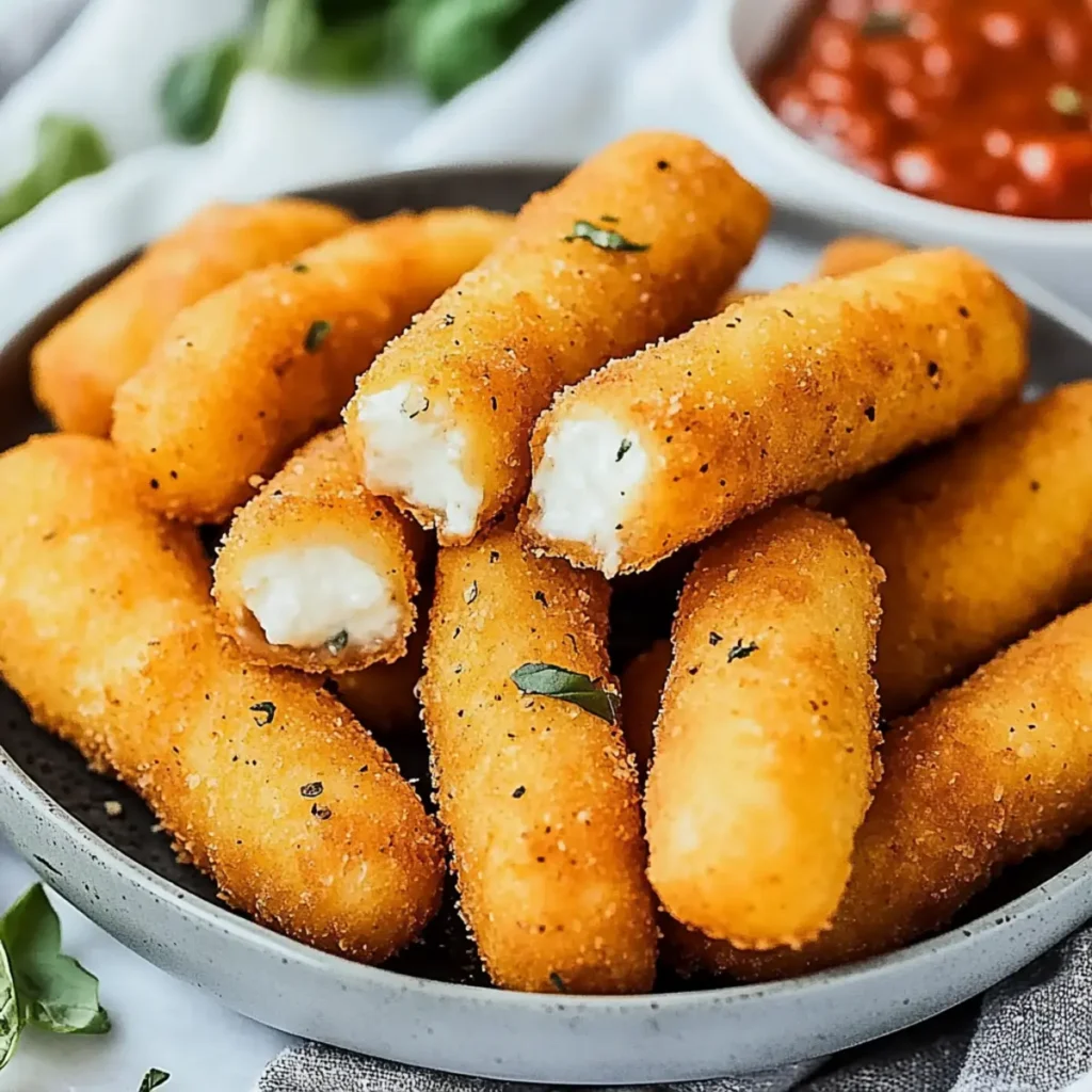 Irresistible Homemade Mozzarella Sticks Recipe with Marinara Sauce