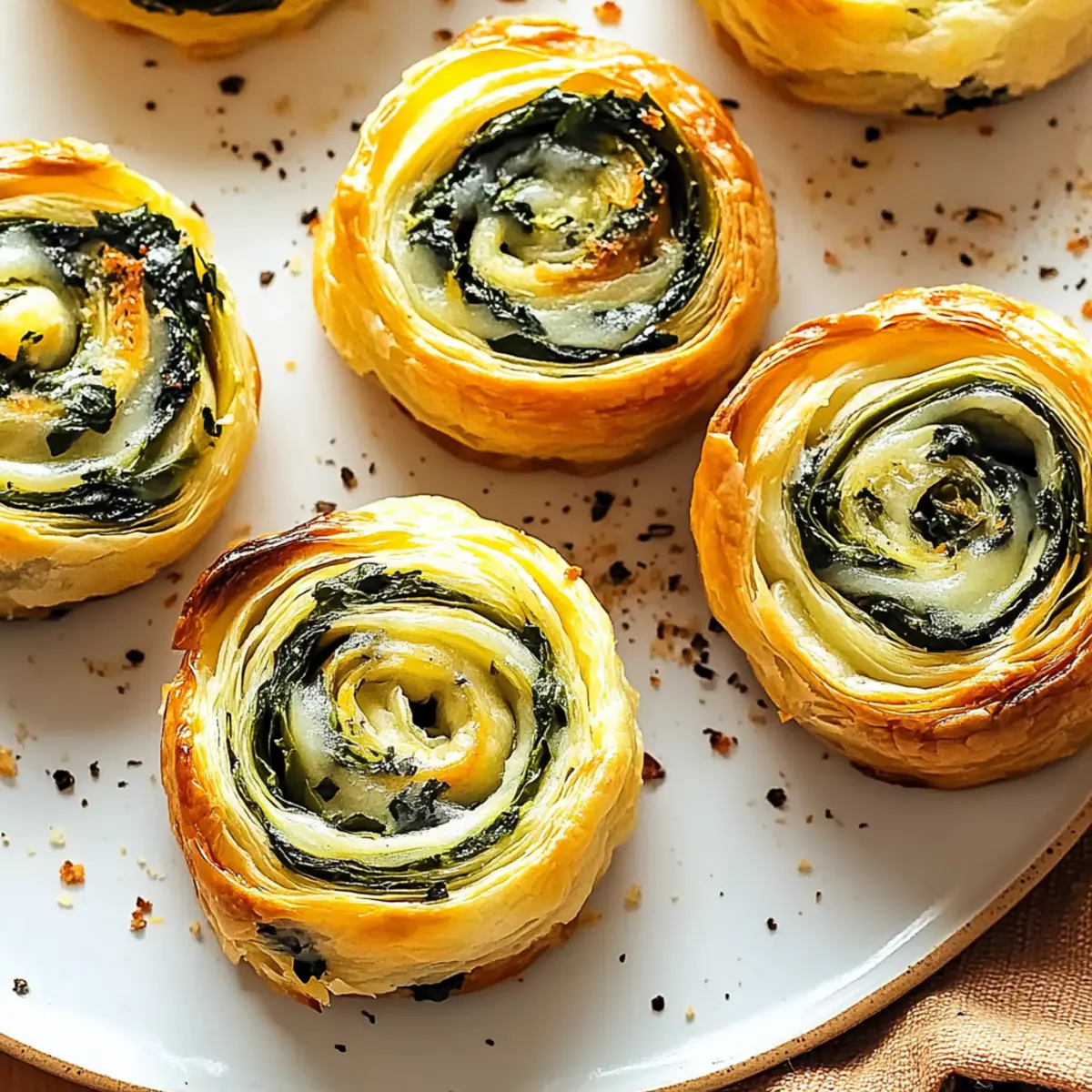 Cheesy Spinach and Artichoke Pinwheels with Puff Pastry Recipe