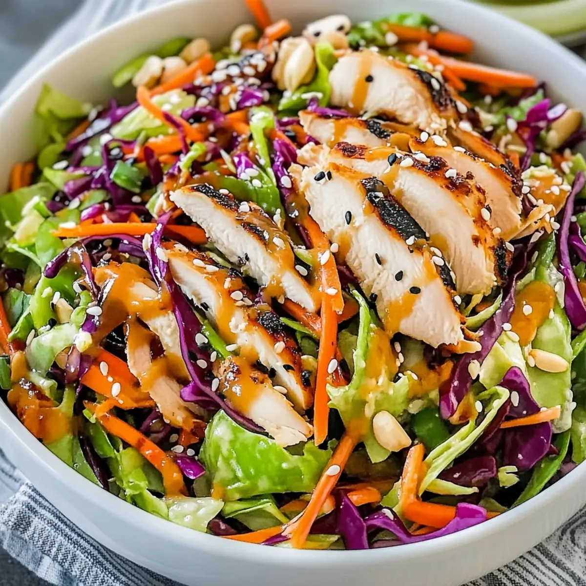 Delicious Asian Chicken Salad Dressing Slaw with Grilled Thighs