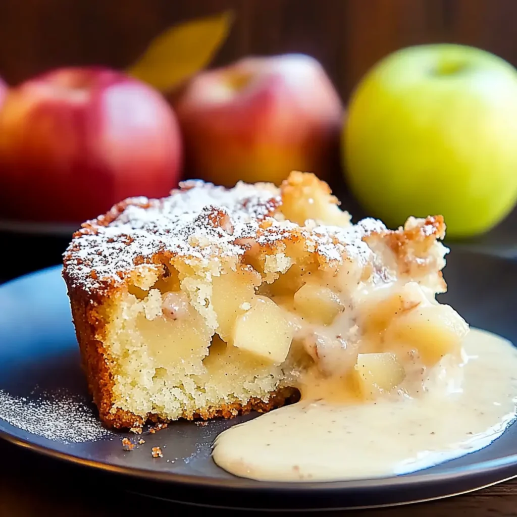 Delicious Traditional Irish Apple Cake with Custard Recipe