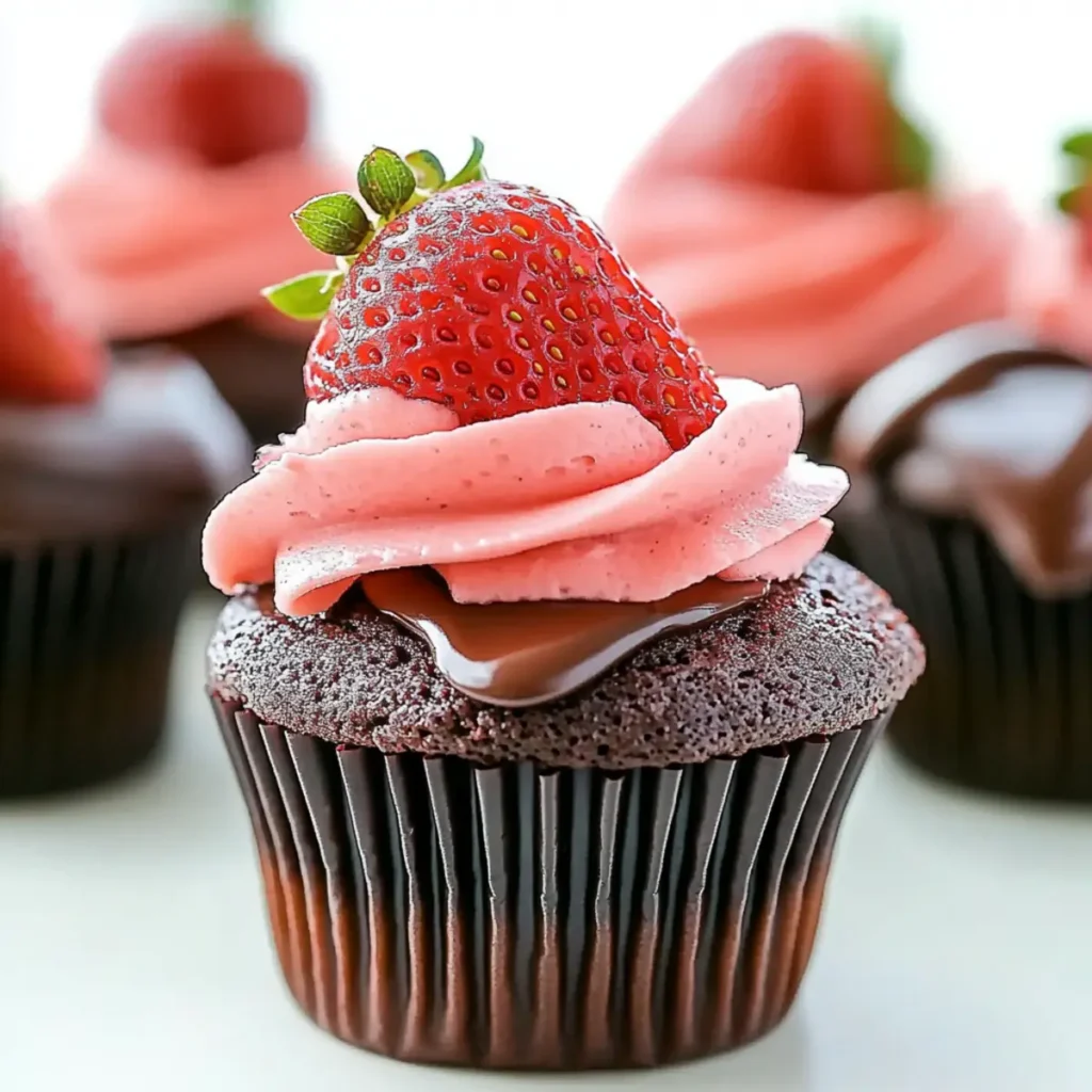 Chocolate Covered Strawberry Cupcakes