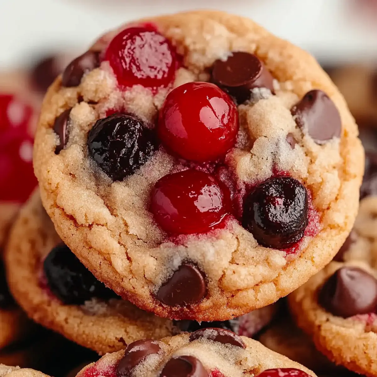 Heavenly Maraschino Cherry Chocolate Chip Cookies