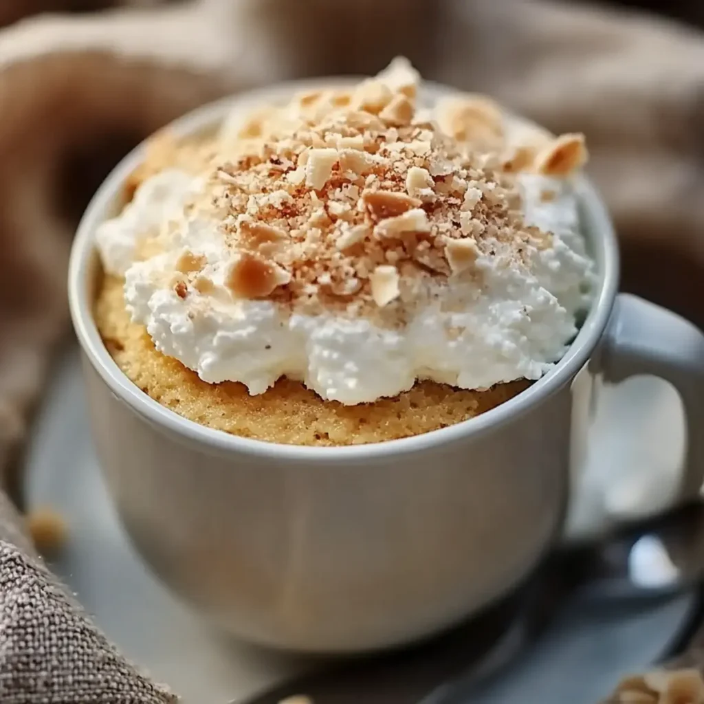 Delicious Mug Cake Coco-Vanille au Cottage Cheese in 5 Minutes