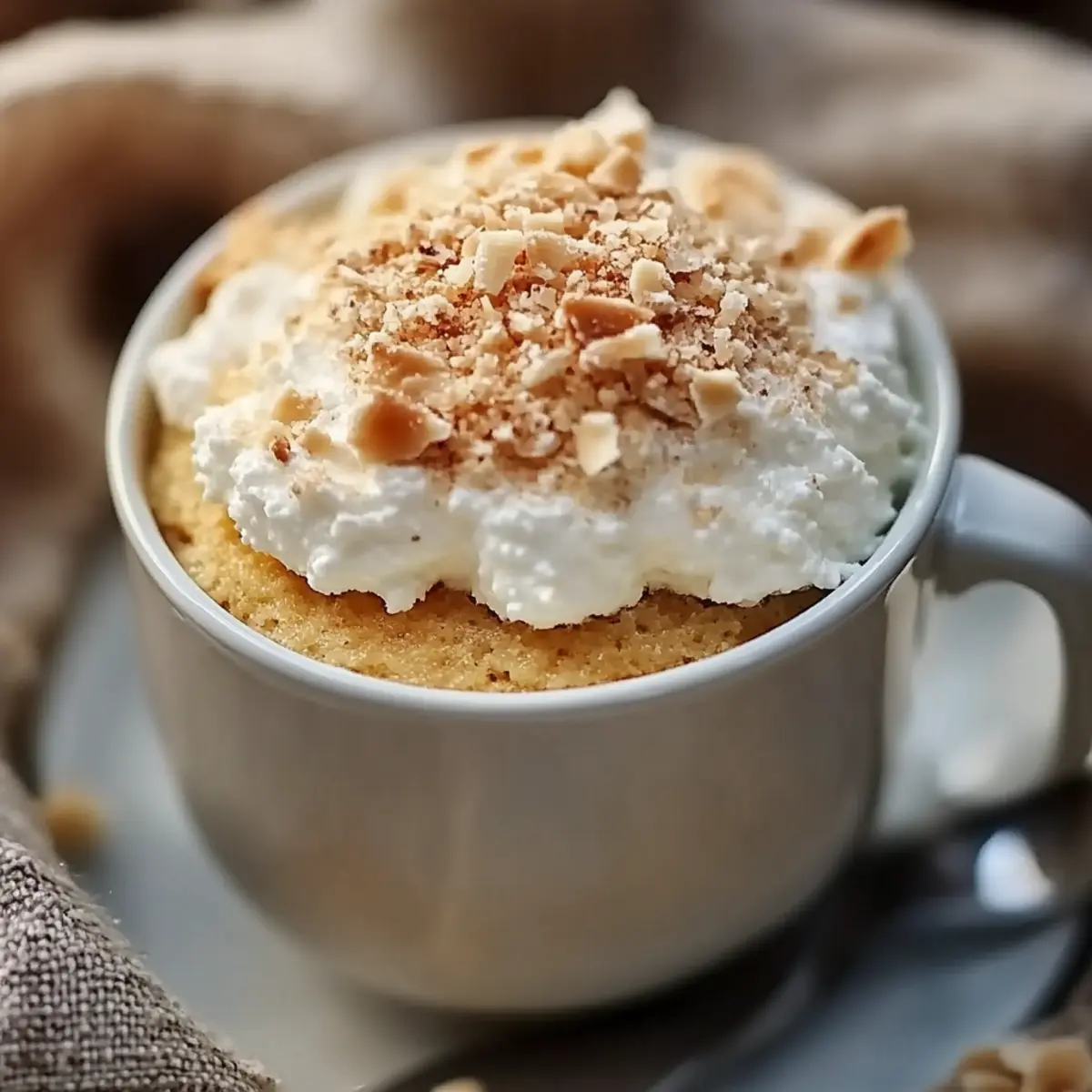 Delicious Mug Cake Coco-Vanille au Cottage Cheese in 5 Minutes