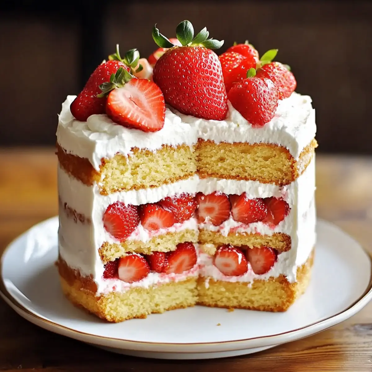 Strawberry Shortcake Layer Cake with Sponge Cake