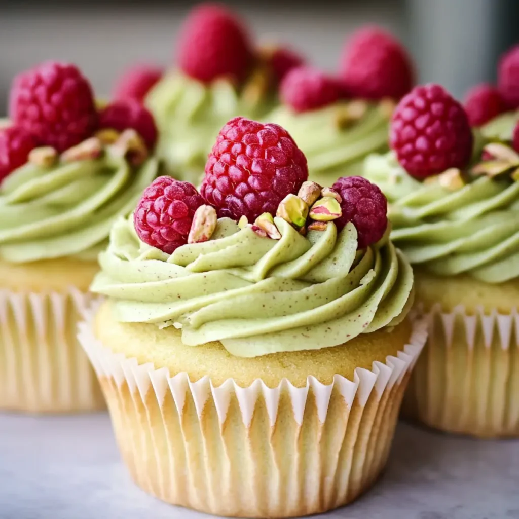 Pistachio and Raspberry Cupcakes